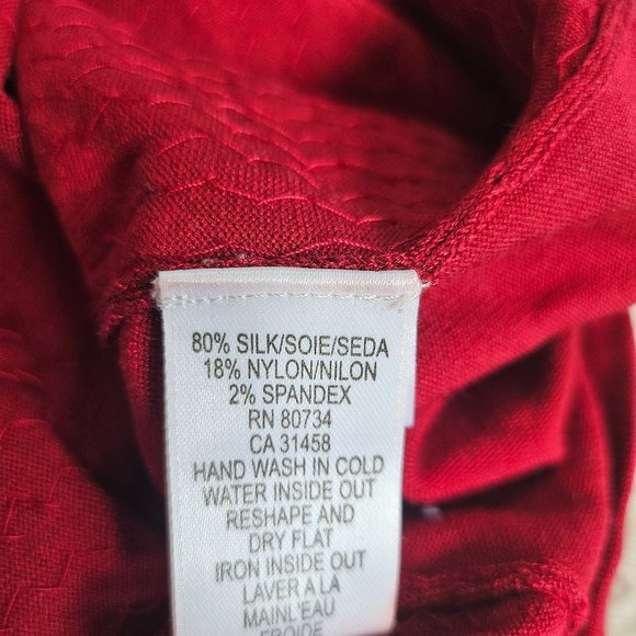 BCBGMAXAZRIA Women's Silk Blend Wine Red Tank Top Size M - Picture 7 of 7